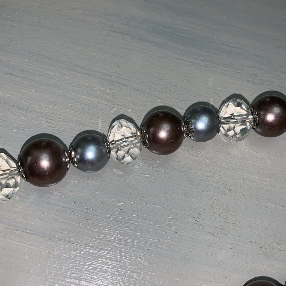 💕1928 brand vintage faux pearl and crystal long necklace - Picture 5 of 7